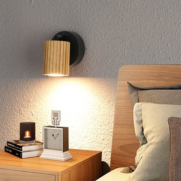 Brilagi - Nástenné bodové svietidlo MODERN WOOD 1xGU10/8W/230V drevo/čierna