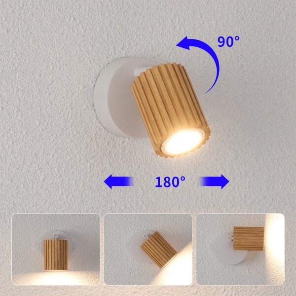 Brilagi - Nástenné bodové svietidlo MODERN WOOD 1xGU10/8W/230V drevo/biela