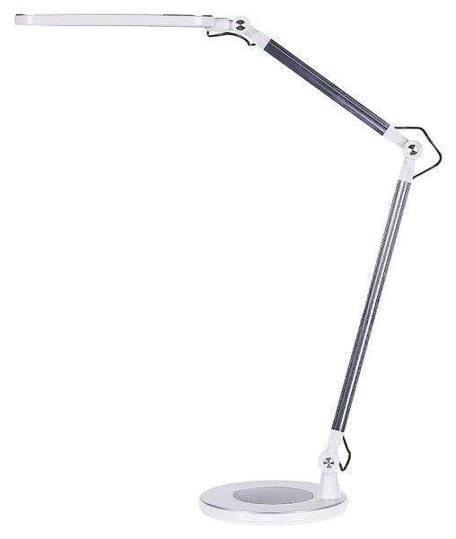 Kancelárska stolná LED lampa strieborná kovová hliníková dvojitý dotykový spínač moderné osvetlenie do kancelárie