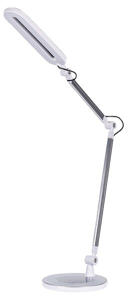 Kancelárska stolná LED lampa strieborná kovová hliníková dvojitý dotykový spínač moderné osvetlenie do kancelárie