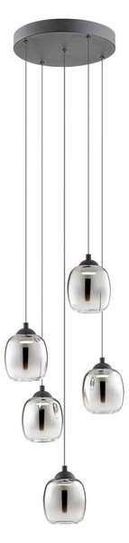 Redo 01-3488 -LED Stmievateľný luster na lanku KHADI 5xLED/5,2W/230V čierna/dymová