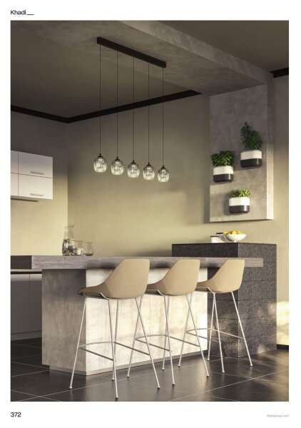 Redo 01-3490 -LED Stmievateľný luster na lanku KHADI 5xLED/5,2W/230V čierna/dymová