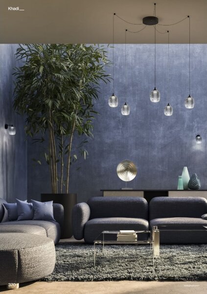 Redo 01-3487 -LED Stmievateľný luster na lanku KHADI 5xLED/5,2W/230V čierna/dýmová