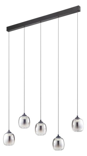 Redo 01-3490 -LED Stmievateľný luster na lanku KHADI 5xLED/5,2W/230V čierna/dymová