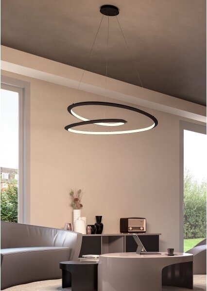 Redo 01-3378 - stmievateľný LED luster na lanku STORM LED/60W/230V, čierny