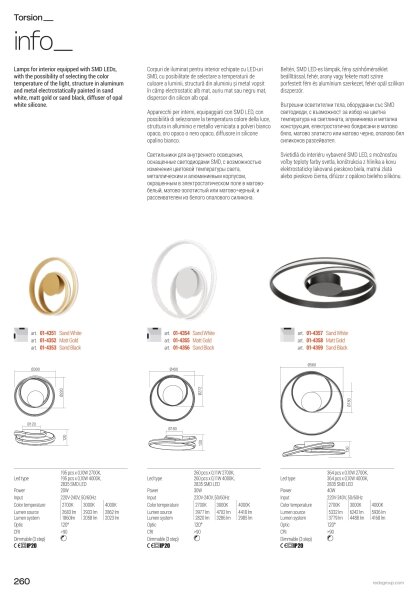 Redo 01-4357 - LED stmievateľné stropné svietidlo TORSION LED/40W/230V biele