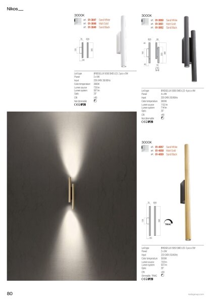 Redo 01-4059 - LED stlmiteľné nástenné svietidlo NIKOS LED/10W/230V CRI 90 čierna