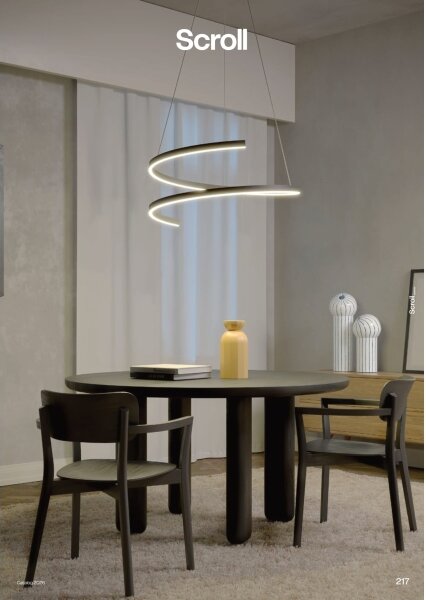 Redo 01-4015 - LED stmievateľný luster na lankách SCROLL LED/38W/230V čierny