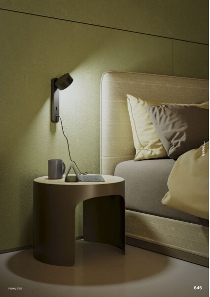 Redo 01-4643 - LED nástenné svietidlo SADES LED/6W/230V CRI 90 USB čierne