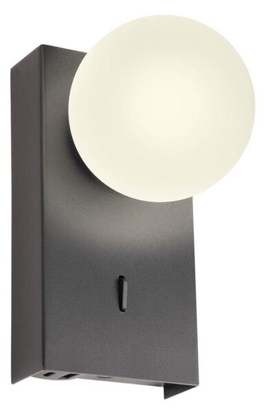 Redo 01-4659 - LED nástenné svietidlo NORMA LED/5W/230V CRI 90 USB čierne