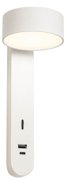 Redo 01-4640 - LED nástenné svietidlo SADES LED/6W/230V CRI 90 USB biela