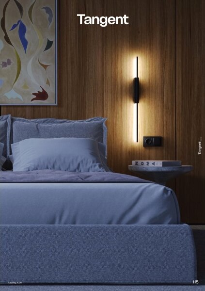 Redo 01-4673 - LED nástenné svietidlo TANGENT LED/6W/230V CRI 90 čierna