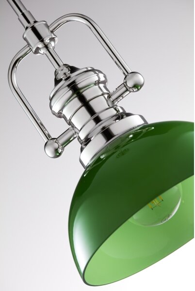 Jupiter 2071 - Luster na tyči PLATINO 1xE27/15W/230V zelená/lesklý chróm