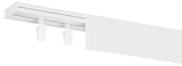 PVC stropná lišta s krytom jednoduchá biela Dĺžka koľajnice (cm): 330, Typ prichytenia: Žabky