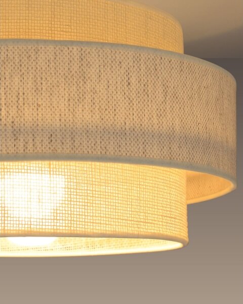 Závesný luster BOHO na šnúre 1xE27/60W/230V pr. 40 cm krémová/juta