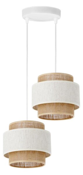 Luster na lanku BOHO 2xE27/60W/230V krémová/juta
