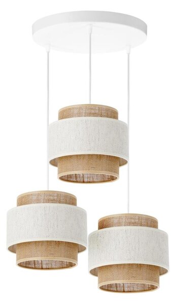 Luster na lanku BOHO 3xE27/60W/230V krémová/juta
