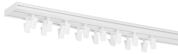 PVC stropná lišta dvojitá biela Dĺžka koľajnice (cm): 150, Typ prichytenia: Žabky