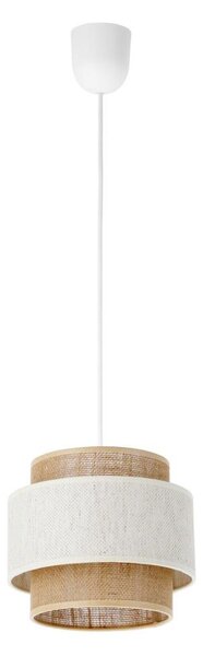 Závesný luster BOHO na lanku 1xE27/60W/230V, priemer 20 cm, krémová/juta