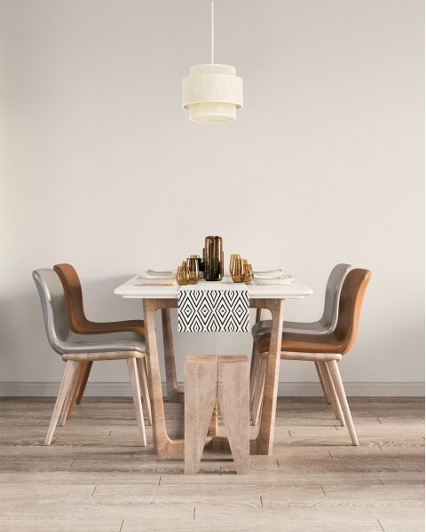 Závesné svietidlo BOHO na lanku 1xE27/60W/230V, priemer 20 cm, krémová/juta