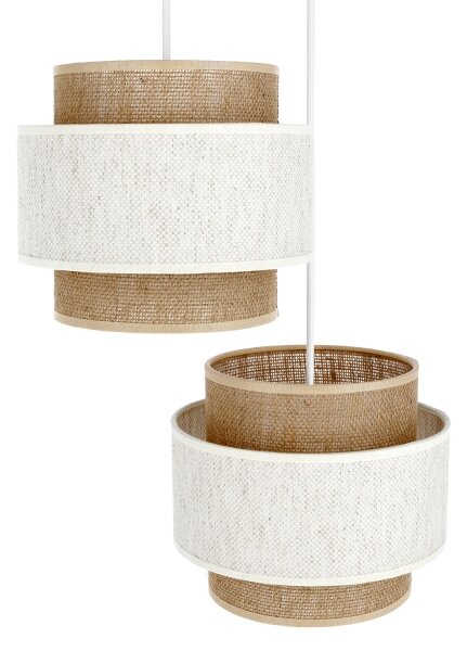 Luster na lanku BOHO 2xE27/60W/230V krémová/juta