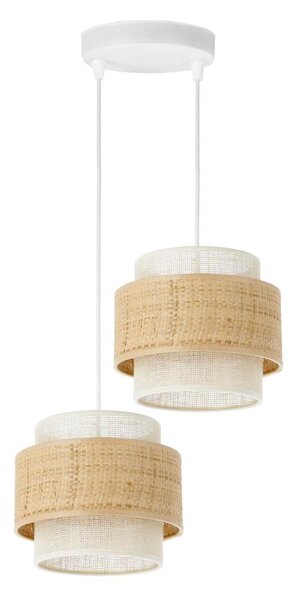 Závesný luster BOHO na lanku 2xE27/60W/230V juta/krémová