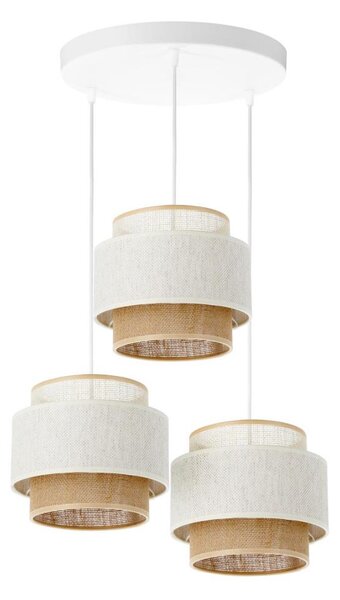 Závesné svietidlo BOHO 3xE27/60W/230V biela/juta