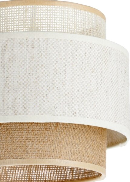 Luster na lane BOHO 1xE27/60W/230V, priemer 20 cm, biela/juta
