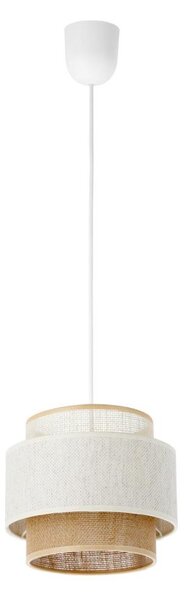 Luster na lane BOHO 1xE27/60W/230V, priemer 20 cm, biela/juta