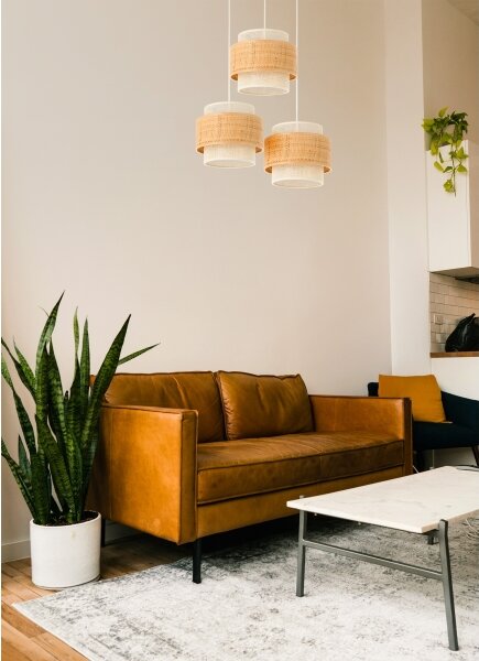 Luster na lane BOHO 3xE27/60W/230V juta/krémová