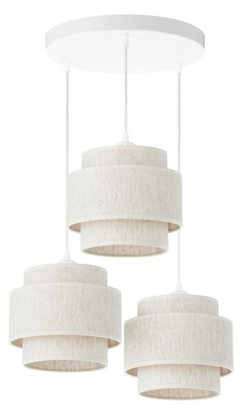 Luster na lanku BOHO 3xE27/60W/230V biela