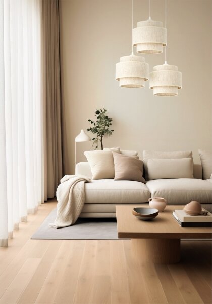Luster na lanku BOHO 3xE27/60W/230V biela