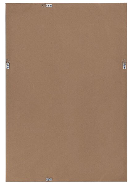 Nástenné závesné zrkadlo strieborné 61 x 91 cm moderné obdĺžnikové s rámom minimalistický dizajn