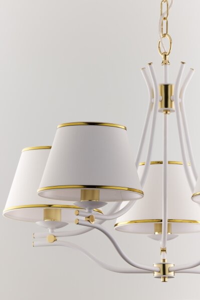 Jupiter 2084 - Závesný luster SAMBA na reťazi 5xE27/15W/230V biela/zlatá