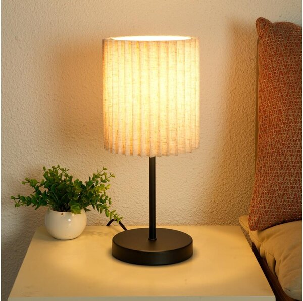 Brilagi - Stolná lampa NORDIC WAVE 1xE27/15W/230V ľan/čierna