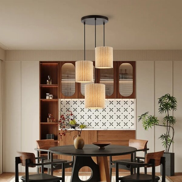 Brilagi - Luster na lanku NORDIC WAVE 3xE27/15W/230V pr. 38 cm ľan/čierna