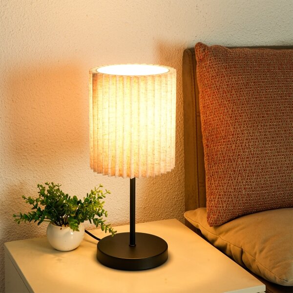 Brilagi - Stolná lampa NORDIC WAVE 1xE27/15W/230V ľan/čierna