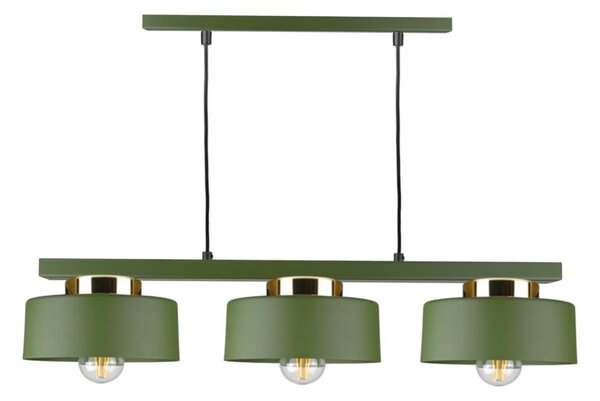 Závesný luster na lanku IGNIA 3xE27/60W/230V zelená/zlatá