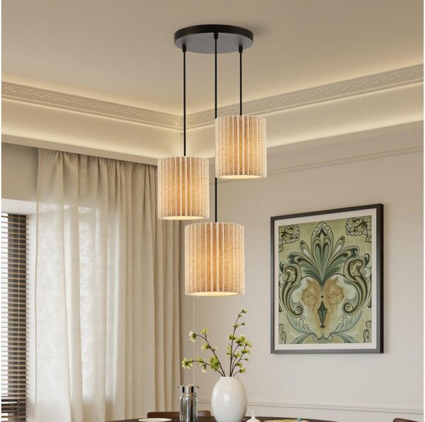 Brilagi - Luster na lanku NORDIC WAVE 3xE27/15W/230V pr. 38 cm ľan/čierna