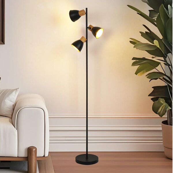 Brilagi - Stojacia lampa ODENSE 3xE14/10W/230V drevo/čierna