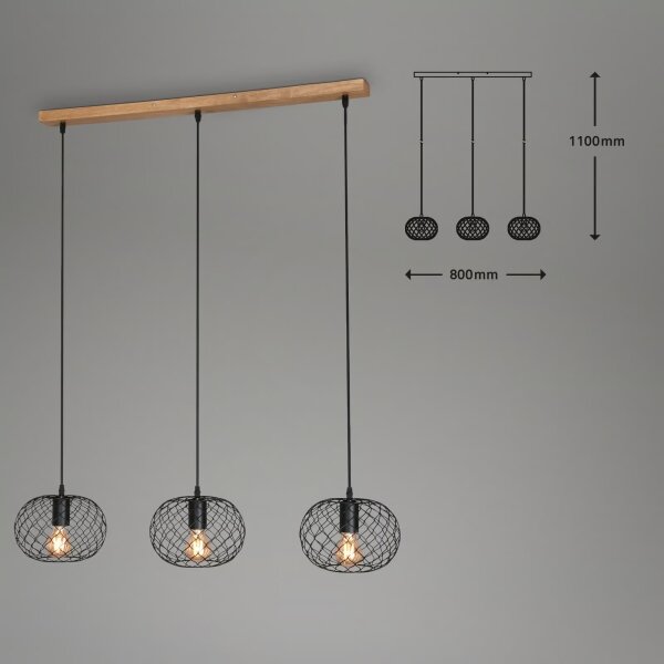 Brilo 4037-035 - Luster na lanku WINKI 3xE27/40W/230V