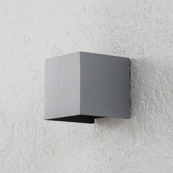 ORION LED vonkajšie nástenné svietidlo Cube, antracitová farba, kov, 10 cm, smer, Hliník / sivá / zinok, Hliník, Moderný, Nástenné svietidlo