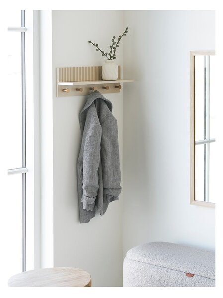 Béžový nástenný vešiak s poličkou 50 cm Rocca – House Nordic