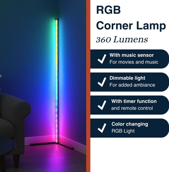 Grundig - LED RGBW Stmievateľná stojacia lampa LED/6W/230V + diaľkové ovládanie