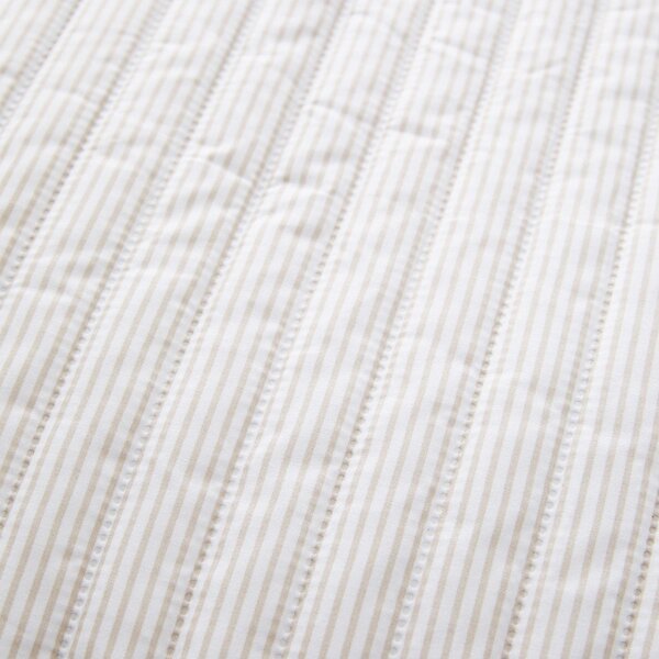 Béžový prešívaný pléd 220x230 cm Stripe – Catherine Lansfield