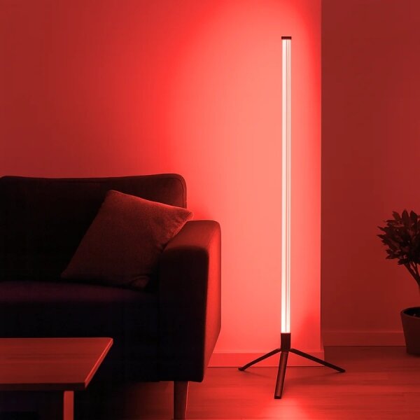 Grundig - LED RGBW stmieiteľná stojacia lampa LED/10W/5V čierna + diaľkové ovládanie