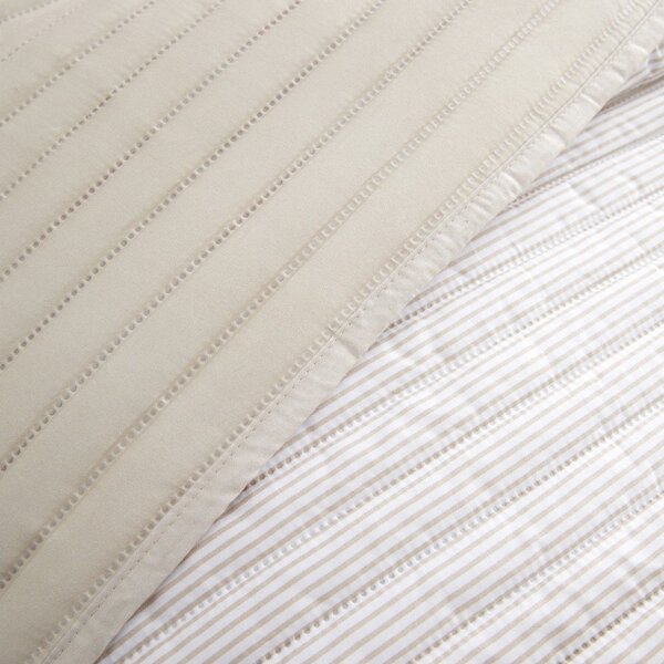 Béžový prešívaný pléd 220x230 cm Stripe – Catherine Lansfield