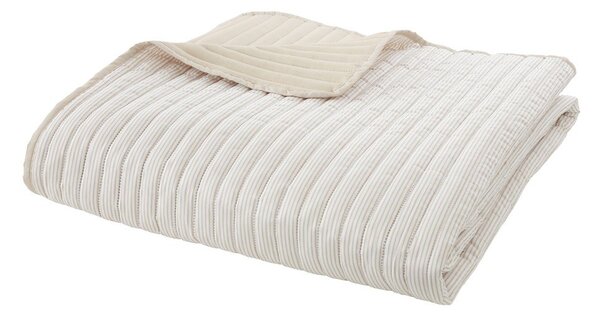 Béžový prešívaný pléd 220x230 cm Stripe – Catherine Lansfield