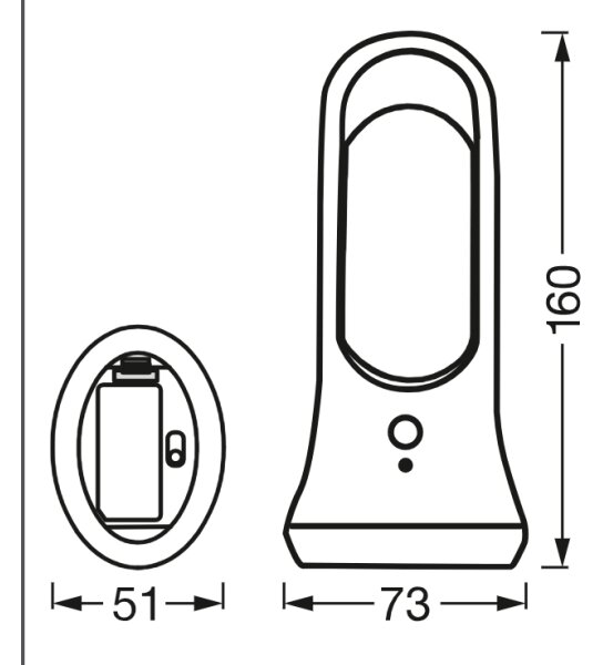 Osram - LED orientačné svietidlo so senzorom MOBILE LED/0,7W/4xAAA biela