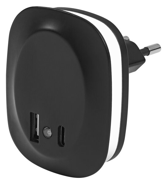 Osram- LED Nočné svietidlo do zásuvky so senzorom a USB LUNETTA LED/12,5W/230V